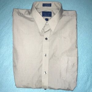 𝅺TOWNCRAFT wrinkle-free long sleeve button down button cuffs size 17.5 neck